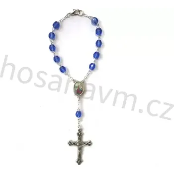 Růženec Růženec do auta – modrý (S medailkou svatého Kryštofa a Panny Marie Svatohostýnské)