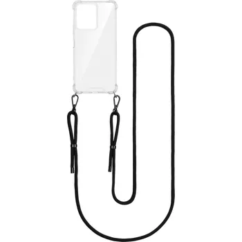 Pouzdro na mobilní telefon Kryt Armor Xiaomi Redmi 13C s černou šňůrkou průhledný (obal neboli pouzdro na Xiaomi Redmi 13C)