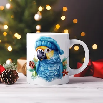 Hrnek - Papoušek Ara ararauna - Bílá