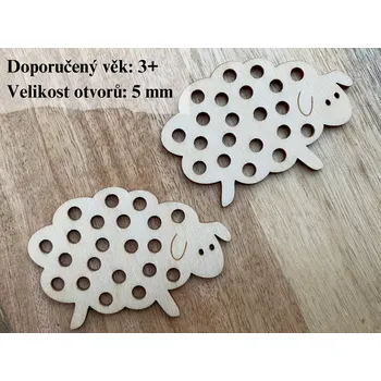 kreativní sada Dřevěná ovečka na vyšití 8 x 5 cm