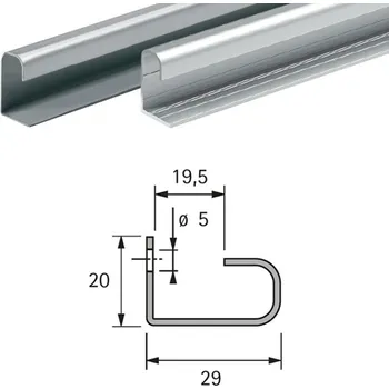 Nábytkové kování Hettich Dveřní lišta 2500 mm hliník eloxovaný