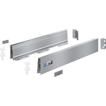 Nábytkové kování Hettich Atira boky v70mm l470mm + příchytky čela + krytky + příchytky zad stříbrné