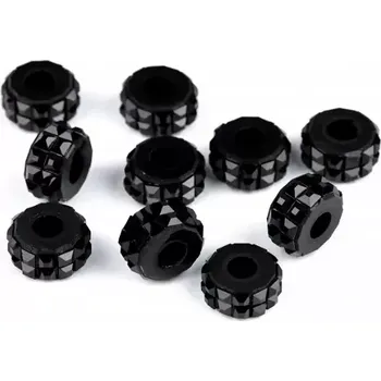 Korálek Plastový korálek s velkým otvorem - černá