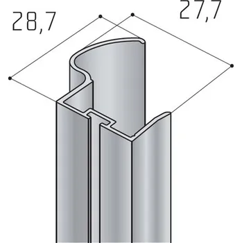 Nábytkové kování Salu Profil S13B - stříbrný elox - 2,7m