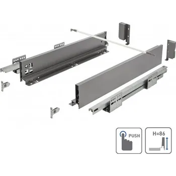 GTV Zásuvka AXIS PRO push to open pro otevření zásuvky 500mm antracit - nízká H84