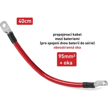 Autoanténa Kabel SINGL propojovací s oky - mezi bateriemi - 95mm², délka 40cm