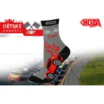 Dětské ponožky HOZA s elastanem - Auta - H1812 Barva: šedá červená, Velikost: 27-30