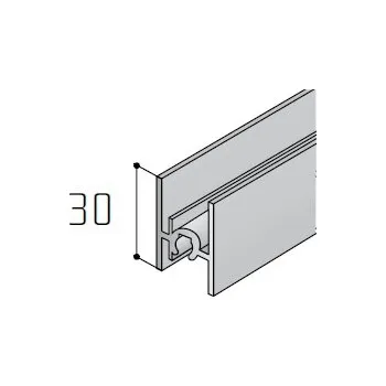 Nábytkové kování Profil S65 horní a středový stříbrný - 3m
