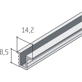 Nábytkové kování Salu Spodní profil S03 pro posuvné dveře 2m