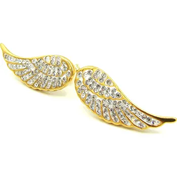 Náušnice Steel Jewelry Náušnice andělská křídla gold z chirurgické oceli NS171107 dárkové balení zdarma