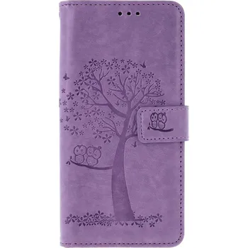 Pouzdro na mobilní telefon Pouzdro Xiaomi Redmi Note 13 knížkové Světle fialový strom sovičky (kryt neboli obal na Xiaomi Redmi Note 13)