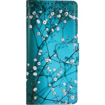 Pouzdro na mobilní telefon Pouzdro Realme C55 knížkové Modré s květy (kryt neboli obal na Realme C55)