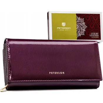 Peněženka Prostorná, kožená dámská peněženka s RFID systémem Barva: Fialová