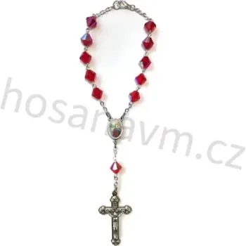 Růženec Růženec do auta – červený, diamant