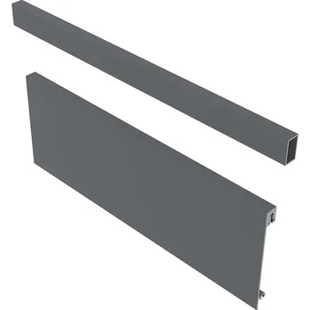 Nábytkové kování GTV Sestava pro zásuvku AxisPro vysoká ( panel 1200mm H=110 + reling 1200mm + přední úchyt čela 1 sada )(pro výšku C-167mm) antracit