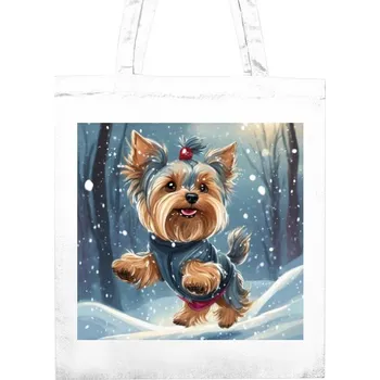 Nákupní taška Nákupní taška unisex s potiskem Roztomilý jokršírek v zimě