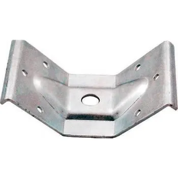 Tesařské kování Spojka stolu rohová - stříbrný Zn 1 otvor 60 x 130 mm