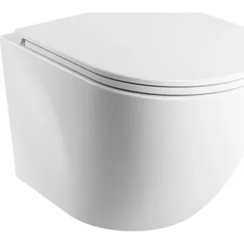 WC sedátko OMNIRES - OTTAWA závěsná toaleta SILENT POWER™ s pomalu klesajícím prkénkem, 49 x 37 cm, lesklá bílá OTTAWASPMWBP