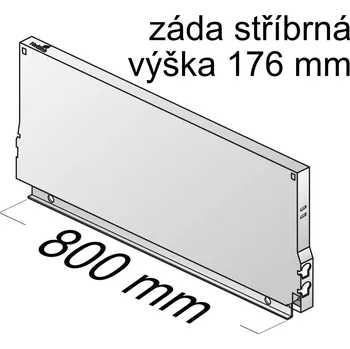 Nábytkové kování Hettich InnoTech Atira ocelová záda V 176 mm šíře korpusu 800 mm stříbrná