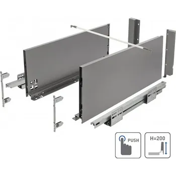 GTV Zásuvka AXIS PRO push to open pro otevření zásuvky 350mm antracit - velmi vysoká H 199