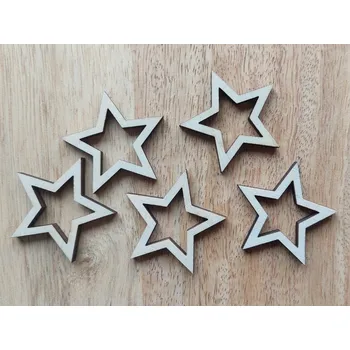 Vánoční dekorace Dřevěná hvězda, výška 2,5 cm