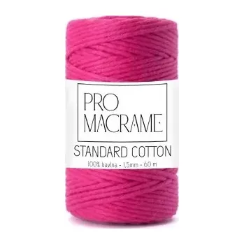 Příze bavlněná šňůra Pro Macramé – STANDARD COTTON 2mm / 50 m - růžová (Šňůra na macramé, 50 m)