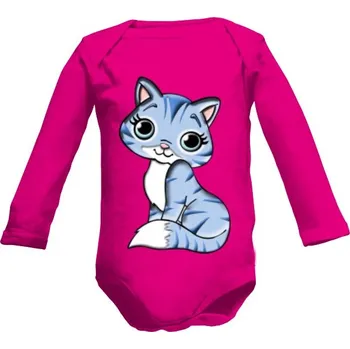 Kojenecký body Dětské body Long s potiskem Roztomilé koťátko dětské