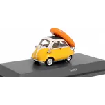 BMW Isetta 1955 s nafukovacím člunem 1:43 - Schuco BMW Isetta 1955 s nafukovacím člunem - kovový model auta
