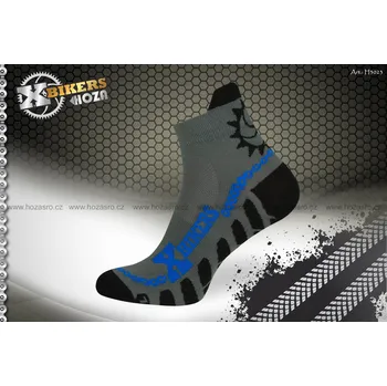 Dámské ponožky Kotníčkové funkční sportovní ponožky HOZA X-BIKERS - H3023 Barva: antracit modrá, Velikost: 35-38