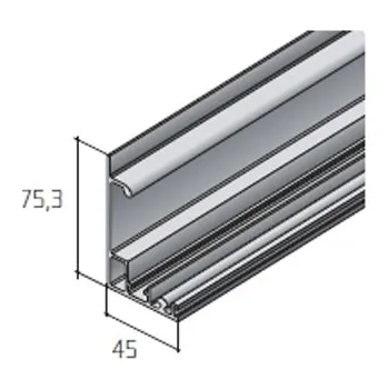 Nábytkové kování SALU Systems s.r.o. S40SD horní profil - 3m