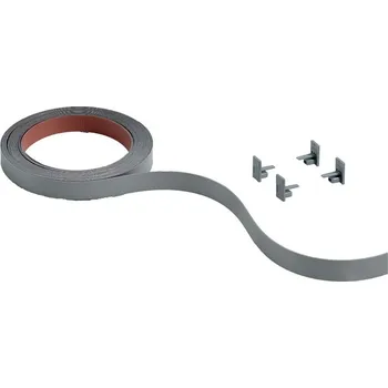 Nábytek Hettich Sada barevných krycích profilů SlideLine M - 18 mm, stříbrná, 2500 mm