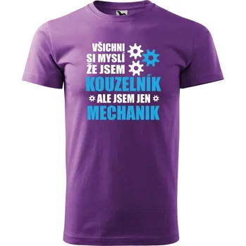 Pánské oblečení DOBRÝ TRIKO Pánské tričko s potiskem Kouzelník mechanik Velikost: 2XL, Barva: Fialová