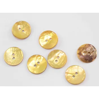 Knoflík Perleťový knoflík barvený - odstíny tmavé žluté - průměr 1,8 cm