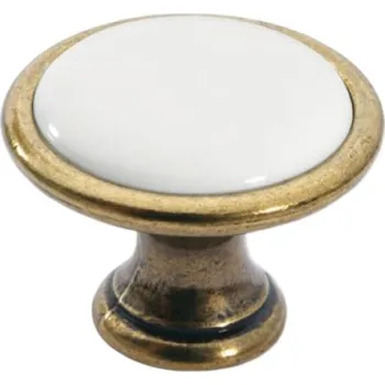 Siro Knopka Margaret - staromosaz/porcelán slonová kost