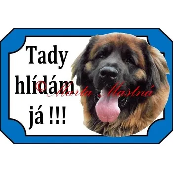 Cedulka leonberger hlídám - Bez samolepicí vrstvy