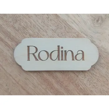 Domovní cedule Dřevěná cedulka RODINA - 7 x 2,5 cm