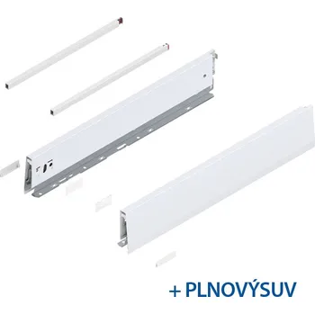 Nábytkové kování Blum BLUM MERIVOBOX sada E-reling, BLUMOTION , 40kg, délka 600, hedvábně bílá