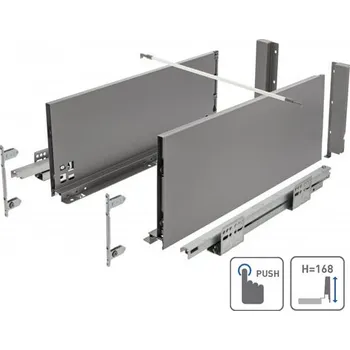 GTV Zásuvka AXIS PRO push to open pro otevření zásuvky 450mm antracit - vysoká H167