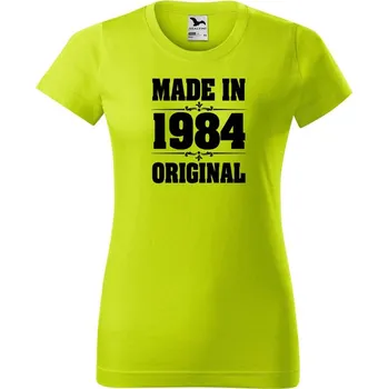 Dámské oblečení DOBRÝ TRIKO Dámské tričko s potiskem Made in 1984 Barva: Limetková, Velikost: 2XL