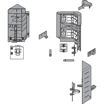 Nábytkové kování Blum Antaro sada SYNCROMOTION, výška D, šedá, SPACE-CORNER