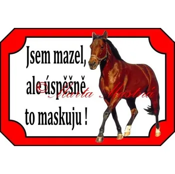 Cedulka kůň Jeff, koně mazel - Bez samolepicí vrstvy