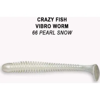 Umělá nástraha Crazy Fish Vibro Worm 7,5cm barva 66 pearl snow