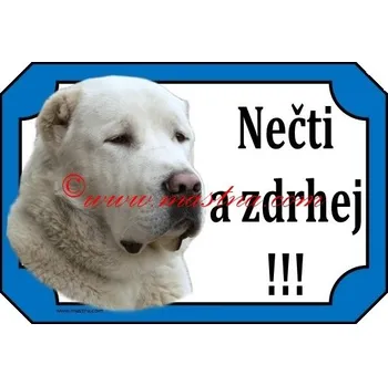 Středoasijský pastevecký pes, cedulka asiat bílý zdrhej - Bez samolepicí vrstvy