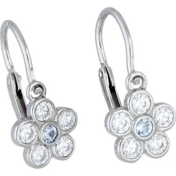 Náušnice Goldstore Náušnice z bílého zlata květy pro miminka Váha: 1.18 g