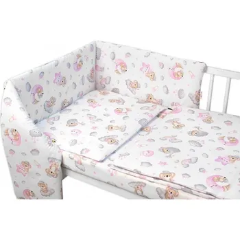 Povlečení Baby Nellys Mantinel s povlečením Premium 3dílná sada Dreams Koala - růžová Baby Nellys 135 x 100 cm