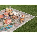 Deka na piknik vícebarevná polyester 150 x 200 cm ručně vyrobené se střapci květinový vzor moderní styl zahrada exteriér Beliani