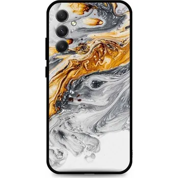 Pouzdro na mobilní telefon Kryt Samsung A34 pevný Marble šedo-zlatý (obal neboli pouzdro na Samsung A34)