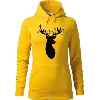 Dámské oblečení DOBRÝ TRIKO Dámská mikina s vánočním potiskem Jelen Velikost dámské mikiny: L, Barva: Žlutá