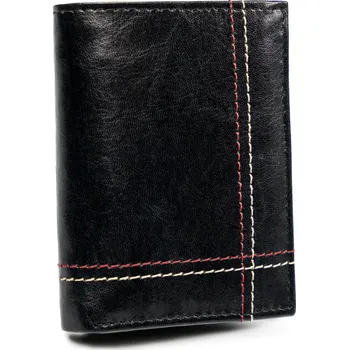 Kožená pánská peněženka prošívaná peněženka na karty Always Wild Barva: Černá