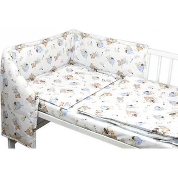 Povlečení Baby Nellys Mantinel s povlečením do postýlky 3dílná sada Zábava s balónky Baby Nellys 135 x 100 cm